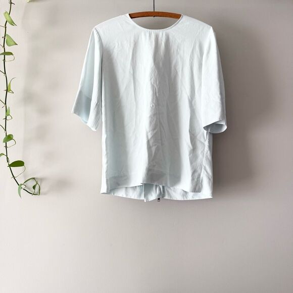 Everlane Japanese GoWeave Zip Back Top Mint 0 - Picture 2 of 5